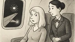 Joks: Blonda pasažiere ilgi skatās uz gaismu