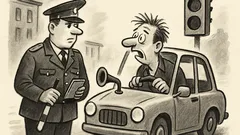 Joks: Policists aptur Bulu pie sarkanā