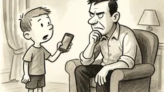 Joks: Tēti, nopērc man Samsung Galaxy S5...