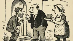 Joks: Pie durvīm klauvē ubags pēc gaļas