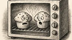 Anekdots: Cepeškrāsnī cepas divi keksiņi...