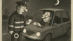 Joks: Naktī ceļu policists aptur ātrumpārkāpēju
