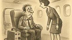 Joks: Stjuarte jautā satrauktam pasažierim par lidošanu