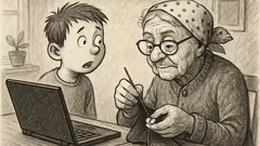 Joks: Vecmāmiņ, portatīvajam Enter nestrādā...