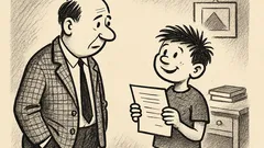 Joks: Tēvs prasa dēlam par skolas panākumiem