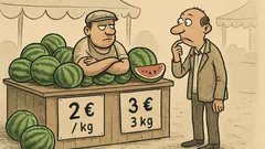 Joks: Tirgū pie arbūzu letes divas izkārtnes