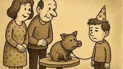 Joks: Dēliņ, priecīgs par dzīvnieciņu dāvanā?