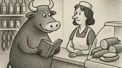 Anekdots: Bulļis ienāk rajona veikalā...