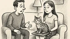 Anekdots: puisis pie bijušās — un kaķis