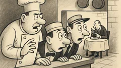 Anekdots: Pavārs un oficiants vēro apmeklētāju