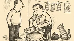 Joks: – Ko dari? – Atmazgāju naudu