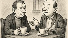 Anekdots: Divi draugi sēž un sarunājas