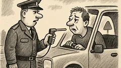 Joks: Ceļu policists saka – iepūtiet trubiņā