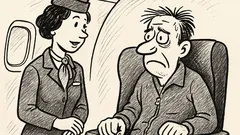 Anekdote: Stjuarte vaicā nemierīgam pasažierim...