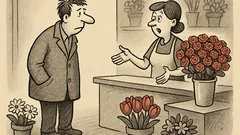 Anekdote: Vīrs ienāk ziedu salonā…