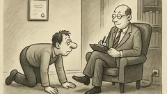Joks: Vīrietis četrāpus pie psihiatra kabinetā