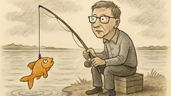 Joks: Bils Geitss noķer zelta zivtiņu ezerā