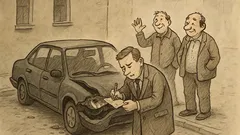 Anekdote: Jurists atrod sasistu mašīnu ar zīmīti